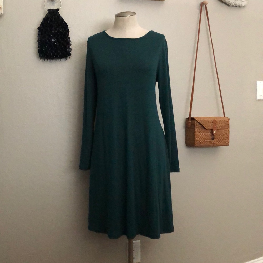 Forest Green Long Sleeve Dress from Old Navy